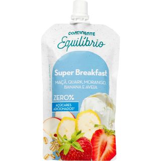 Saqueta de Maçã, Quark, Morango, Banana e Aveia Super Breakfast sem Adição de Açúcar Continente Equilíbrio (emb. 120 gr)