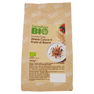 Carrefour Bio Crunchy Crispy Avena Cocco e Frutti di Bosco 400 g