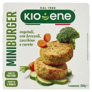 Kioene 4 Miniburger vegetali con broccoli, zucchine e carote 200 g