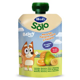Alimento Infantil Con Puré De Frutas Y Galleta Hero Bolsa 100 G