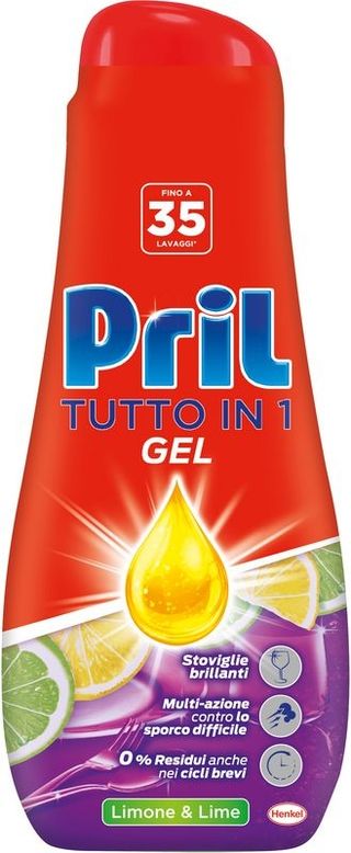 PRIL TUTTO IN 1 GEL LAVASTOVIGLIE LIMONE E LIME 630ML   HEN8692