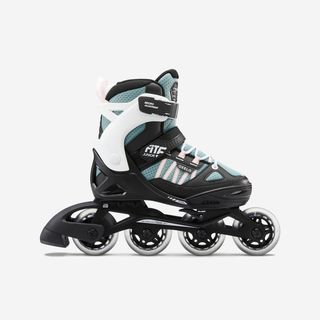 Patines Línea Niños Oxelo Roller Fitness Fit 5 Caqui 35/38 Verde