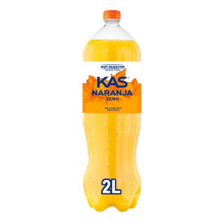 KAS Naranja Zero Refresco con gas sabor Naranja sin Azúcar Botella 2 Litros