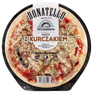 Donatello Pizza z kurczakiem (kurczak, grillowana cebula i papryka) 400 g