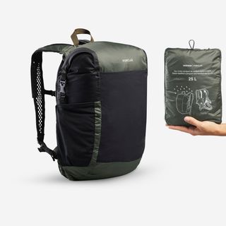 Mochila Impermeable Pequeña Montaña Y Trekking 25L Forclaz Travel Talla Única Verde