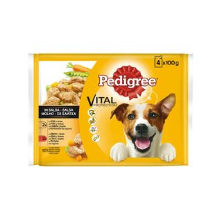 0.4998 KG Pedigree Pollo y Buey con Verduras Salsa en Bolsita para Perros - Multipack (232273)