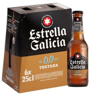 Cerveza Estrella Galicia 0,0 Tostada 25Cl X 6 Uds.
