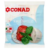 CONAD 3 Mozzarelle con fermenti lattici vivi 3 x 125 g - 8003170006584