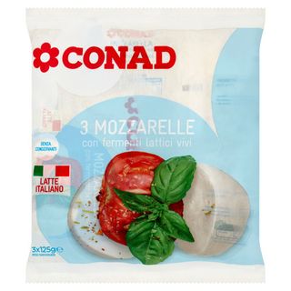 CONAD 3 Mozzarelle con fermenti lattici vivi 3 x 125 g - 8003170006584