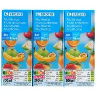 Bebida Multifrutas Sin Azúcar Añadido Eroski Pack 6X20 Cl. (23087471)