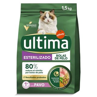 Alimento Gatos Esterilizados Con Pavo Ultima 1.5 Kg.