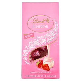 Lindt Pralinki z białej czekolady z kawałkami truskawek i śmietankowym nadzieniem
