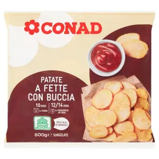 CONAD Patate a Fette con Buccia Surgelate 600 g - 8003170087064