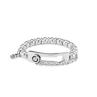 Pulsera Elástica Bañada En Plata De Ley Plata M