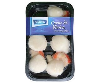 Bandeja con Carne Ultracongelada de Vieira 4/6 Piezas Aligator.