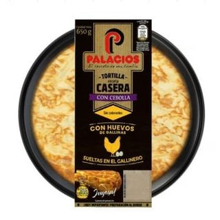 Tortilla Receta Casera Cebolla Y Huevos Camperos Palacios Sin Gluten Sin Lactosa 650 G.