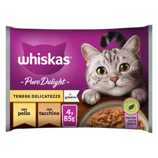 Whiskas Pure Delight Tenere Delicatezze In Gelatina 4x85G