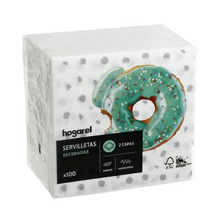Servilletas De Papel Decoradas Hogarel 100 Uds (278780)