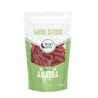 Vivi dog snack mini stick 80g anatra