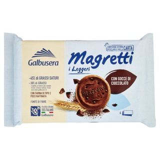 Galbusera Magretti -30% di Grassi* con Gocce di Cioccolato 6 x 43,3 g