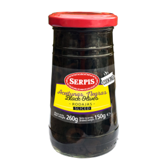 Aceitunas Negras Rodajas Serpis 150Gr.