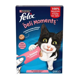 Felix Deli Moments Kremowe przekąski dla kotów z łososiem 4x10 g