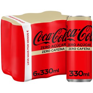 Refrigerante com Gás Cola Zero Açúcar Zero Cafeína Coca-Cola (emb. 6 x 33 cl)
