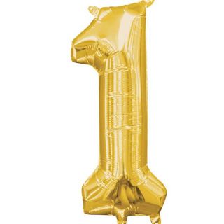 Globo metalizado oro de 36 cm - nro. 1