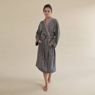 Albornoz De Rizo Algodón Bambú Sublim Gris L