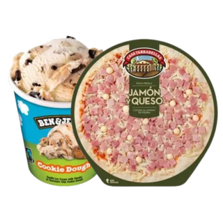 Pack Ben & Jerry's Cookie Dough + Pizza Jamón y Queso