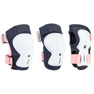 Protecciones Patines Rodilleras Coderas Y Muñequeras Niños Oxelo Play Rosa 2Xs Azul