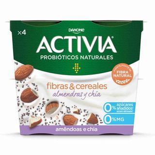Iogurte Bifidus Pedaços Magro Chia e Amêndoa Activia Danone (emb. 480 gr (4 un))
