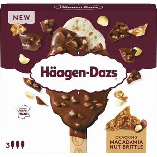 Helado Bombón crema vainilla-macadamia HAAGEN DAZS, pack 3x80 ml (26608760)