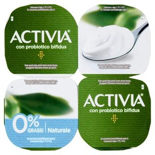 Activia Yogurt Bianco Naturale 0% Grassi Con Probiotico Bifidus, 4X125G - 513713
