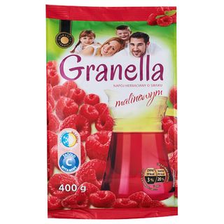 Granella Napój herbaciany o smaku malinowym rozpuszczalny, 400 g