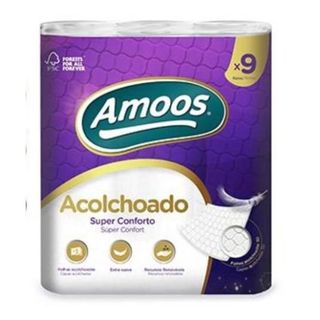 Amoos Papel Higienico Acolchado 3 Capas, 9 Rollos