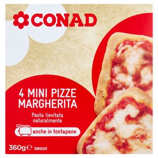 CONAD 4 Mini Pizze Margherita Surgelate 4 x 90 g - 8003170027015