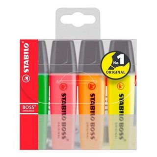 Estuche 4 Marcadores Fluorescentes Stabilo Boss Original (4006381215695)