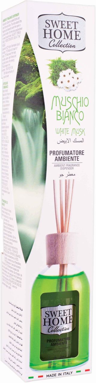 SWEET HOME PROFUMATORE AMBIENTE CON BASTONCINI MUSCHIO BIANCO 100ML   SUA1052