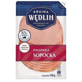 Kraina Wędlin Polędwica sopocka plastry 140 g