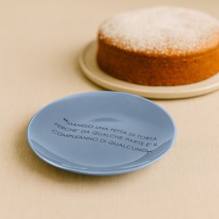 Piatto frutta blu - 19 cm stoneware scritta Quotes