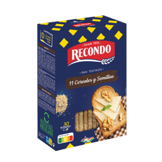 RECONDO Pan Tostado 11 Cereales Y Semillas 30 Rebanadas Recondo
