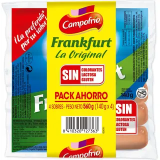 Salchichas Frankfurt Campofrío, Pack 4X140 Gr.