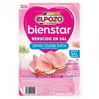 Jamón Cocido En Finas Lonchas El Pozo Bienstar Sin Gluten Y Sin Lactosa 65 G