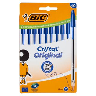 Bic Cristal Original Penne A Sfera Blu, 10 Pezzi