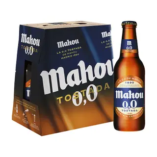 Cerveza Mahou 0.0 Tostada Botella 25 Cl. Pack 6 Uds.