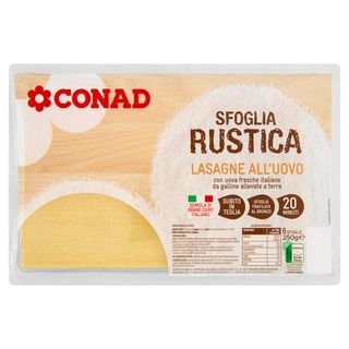 CONAD Sfoglia Rustica Lasagne all'Uovo 6 Sfoglie 250 g - 8003170044326
