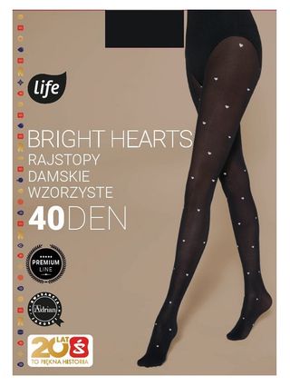 Life Rajstopy damskie Bright Hearts 40 Den Rozm. 3 Nero