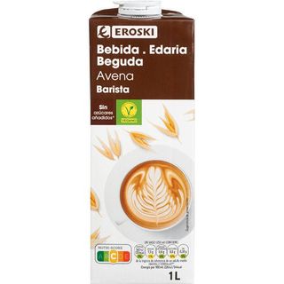 Bebida vegetal de avena barista EROSKI, brik 1 litro (26619817)