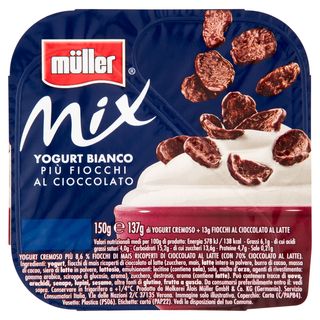 Müller Mix Yogurt Bianco Più Fiocchi Al Cioccolato 150 G